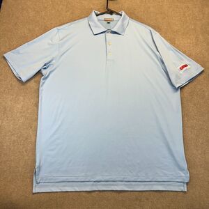 Peter Millar Summer Comfort Polo Shirt Men XL Light Blue Ruth's Criss Steakhouse